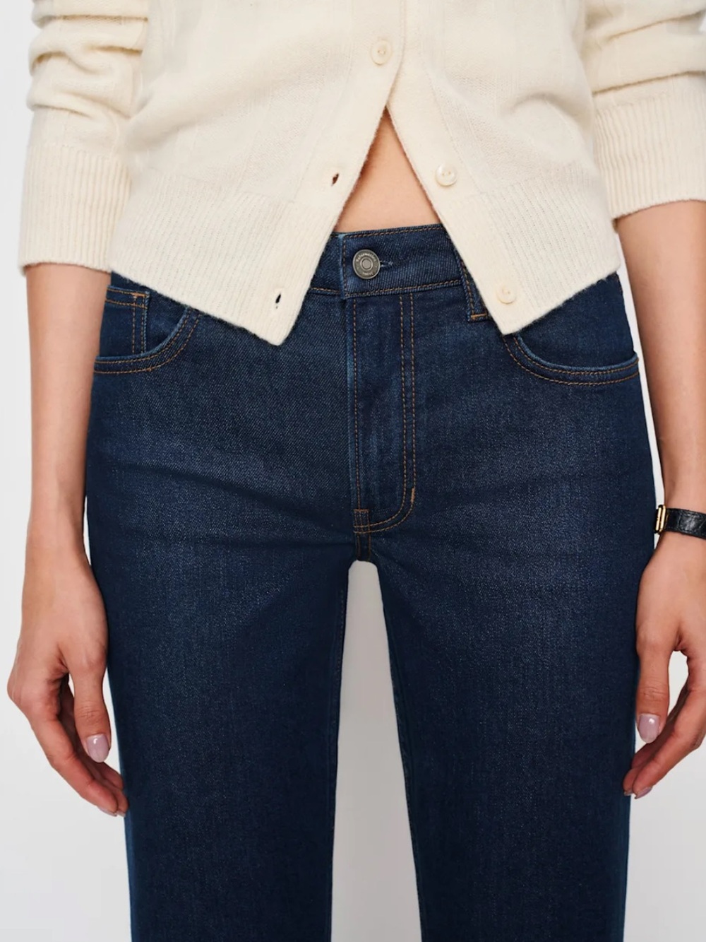 Reformation Elton Mid Rise Super Stretch Straight Leg Jeans Size 30 $178 MSRP - Picture 2 of 14